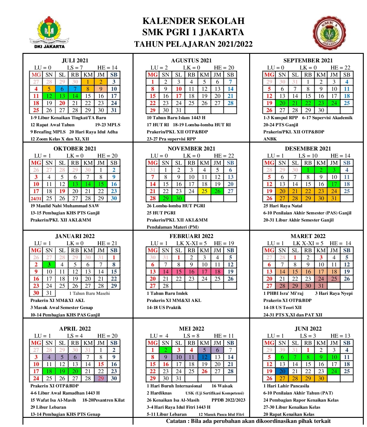 Kalender pendidikan 2021/2022 dki jakarta